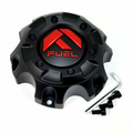 Fuel 1PC FUEL CAP 6 LUG MATTE BLACK RED TINT