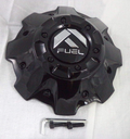 Fuel 1PC FUEL GLOSS BLACK CAP-BLACK RIVETS