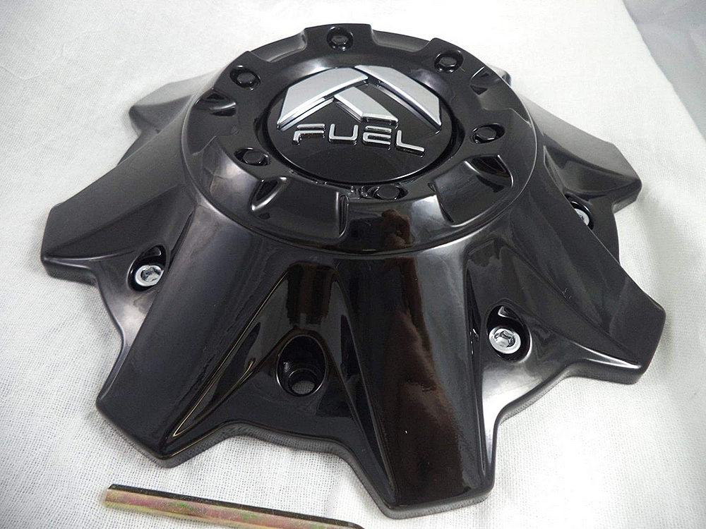 FUEL 8 LUG GLOSS BLACK CAP (FLAT BOTTOM) | Fuel 1PC