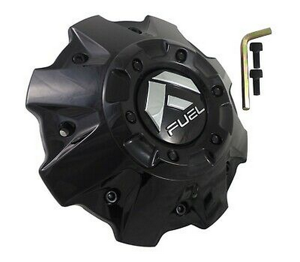 Fuel 1PC FUEL GLOSS BLACK CAP (FLAT) BLACK BOLTS