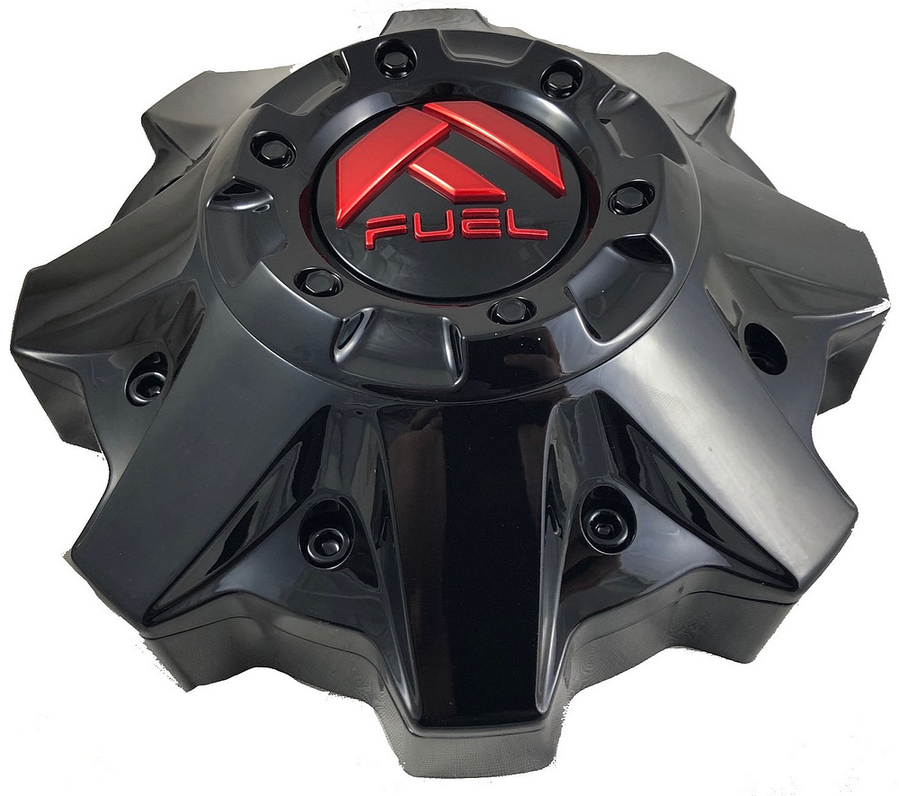 Fuel 1PC FUEL GL-BLK/RED (FLAT) 8L 2.4"-RED BOLTS