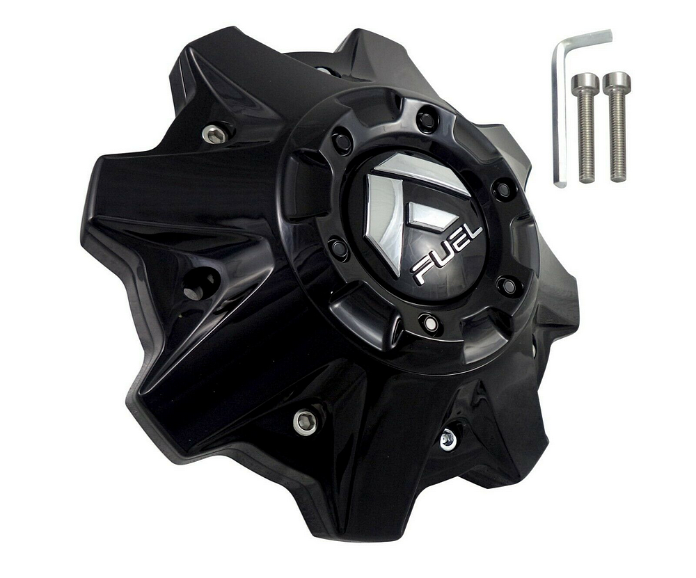 Fuel 1PC FUEL 8LUG CAP W/ RISER GLOSS BLACK