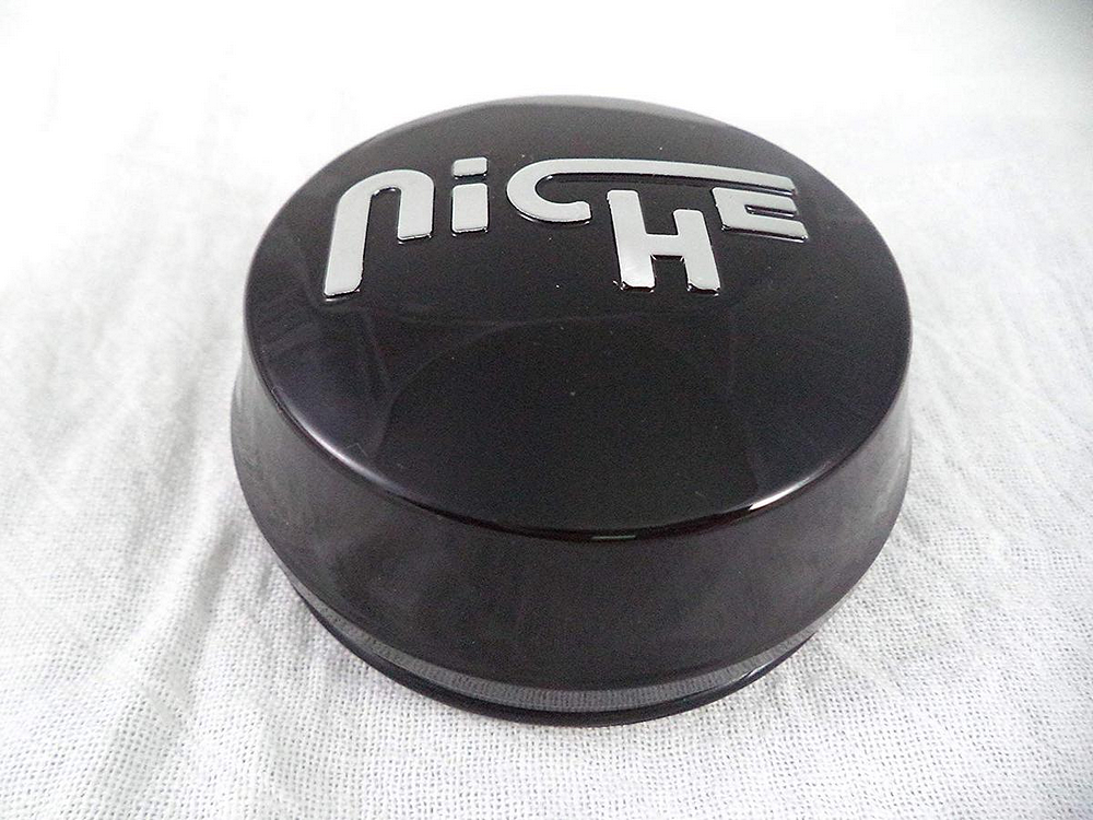 Niche 1PC NICHE .9"TALL 3"ORINGCAP GL-BLK/SIL LOGO