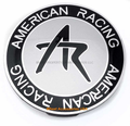 AR CAP BLACK SNAP IN 62BC SILVER AR LOGO | American Racing