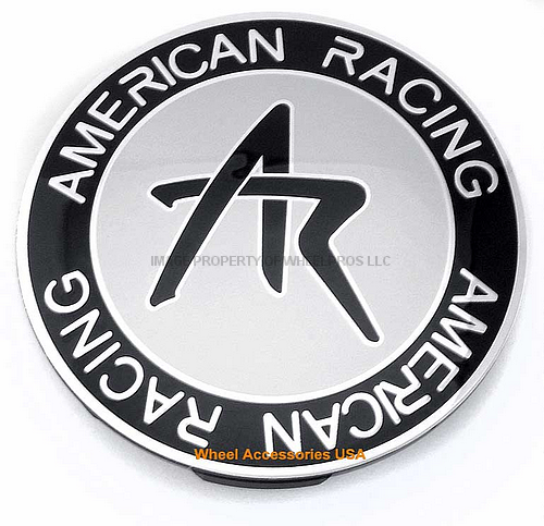 AR CAP BLACK SNAP IN 62BC SILVER AR LOGO | American Racing