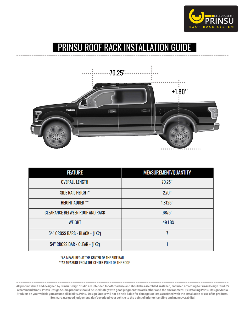Ford Raptor / F150 Prinsu Roof Rack | 2015-2020