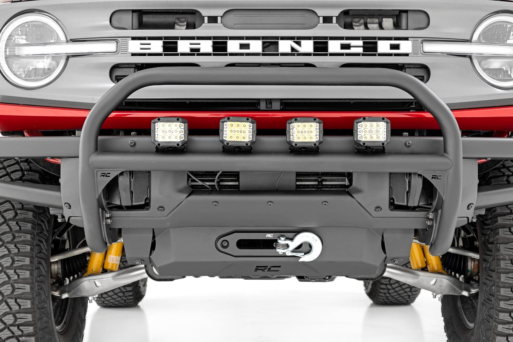 Nudge Bar | 20 Inch Black Single Row LED | OE Modular Steel | | Ford Bronco (21-26)
