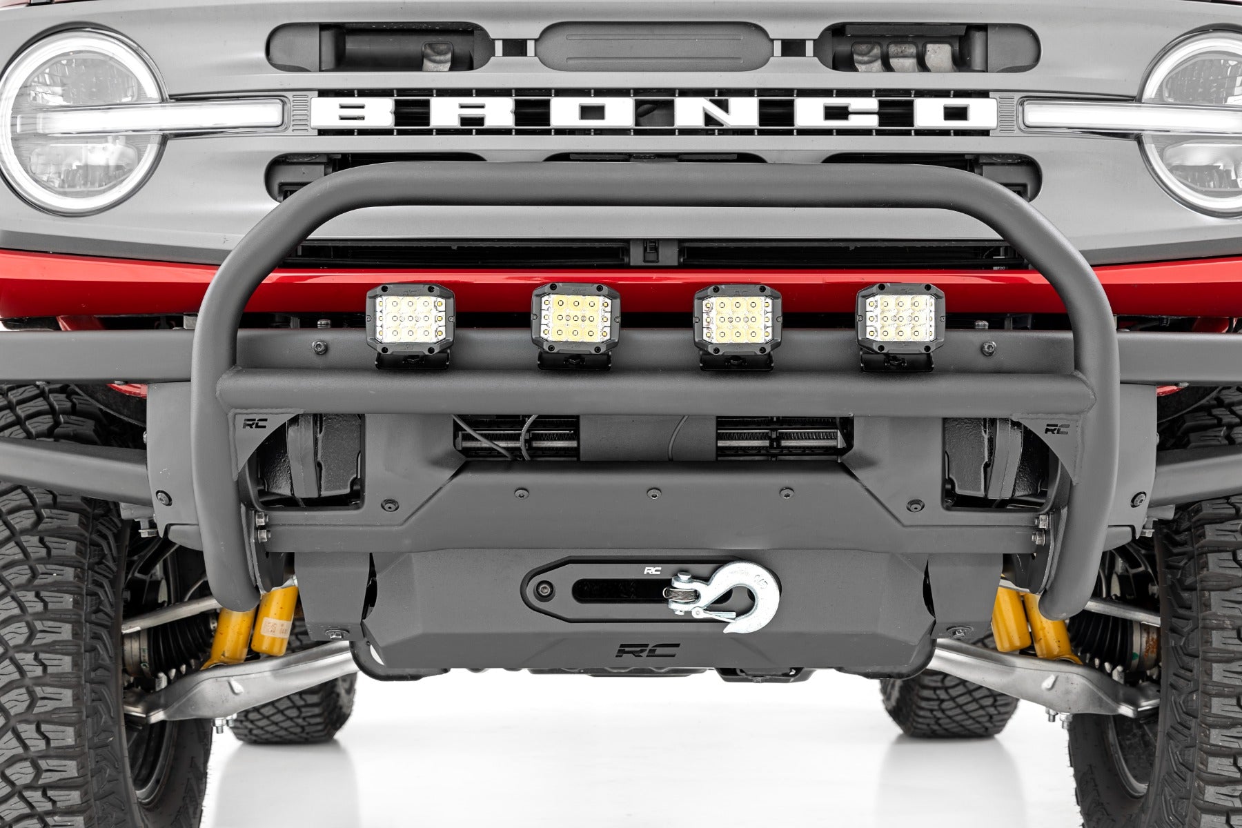 Nudge Bar | 4 Inch Round Led (x4) | OE Modular Steel | Ford Bronco 4WD (21-26)