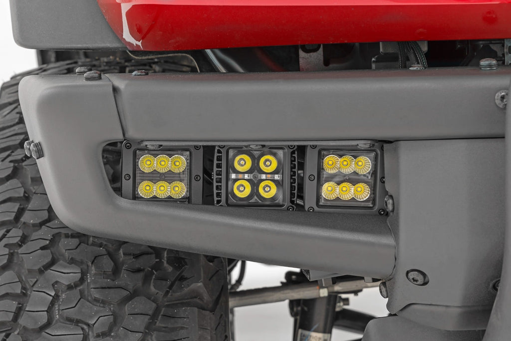 LED Light Kit | Fog Mount | Triple 2" Black Pair | Spot | Ford Bronco (21-26)