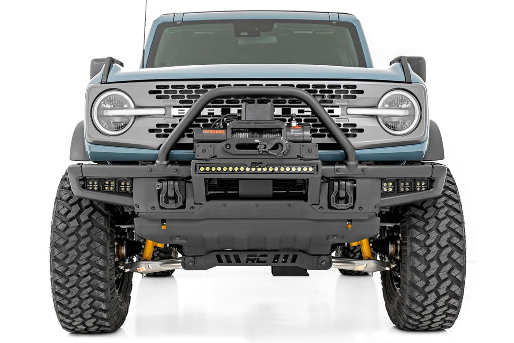 High Winch Mount | All Models | 20 Inch Black Single Row LED | DRL | Ford Bronco (21-26)