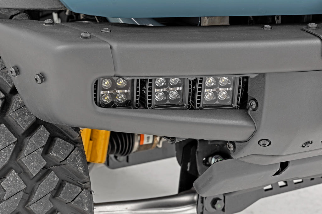 LED Light Kit | Fog Mount | Triple 2" Black Pair | White DRL | Ford Bronco (21-26)