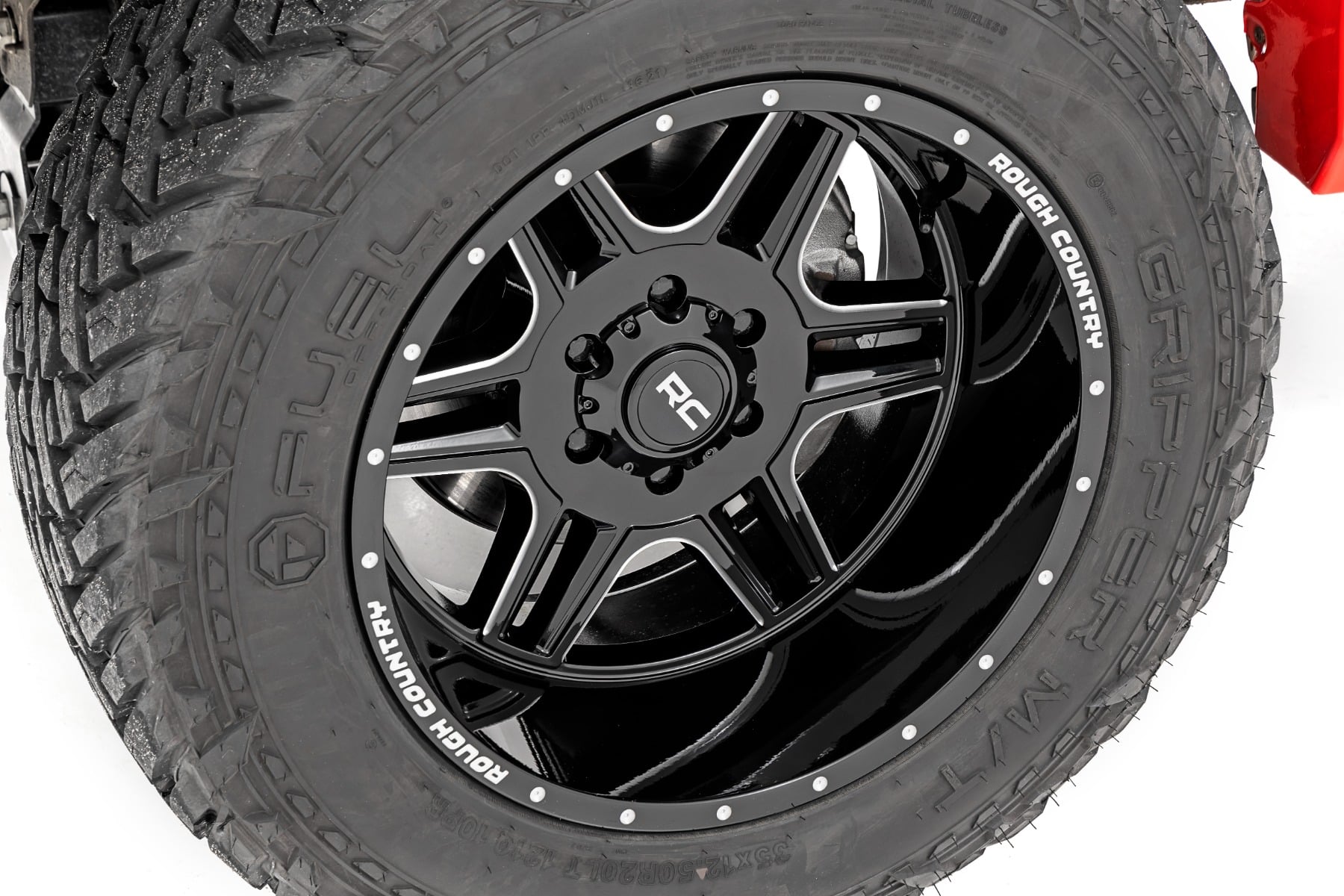 Rough Country 92 Series Wheel | Machined One-Piece | Gloss Black | 22x12 | 6x5.5 | -44mm