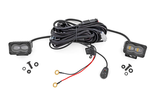 3x1.75 Inch Black Series | Yellow | LED Slim Aux | SAE Fog | Pair