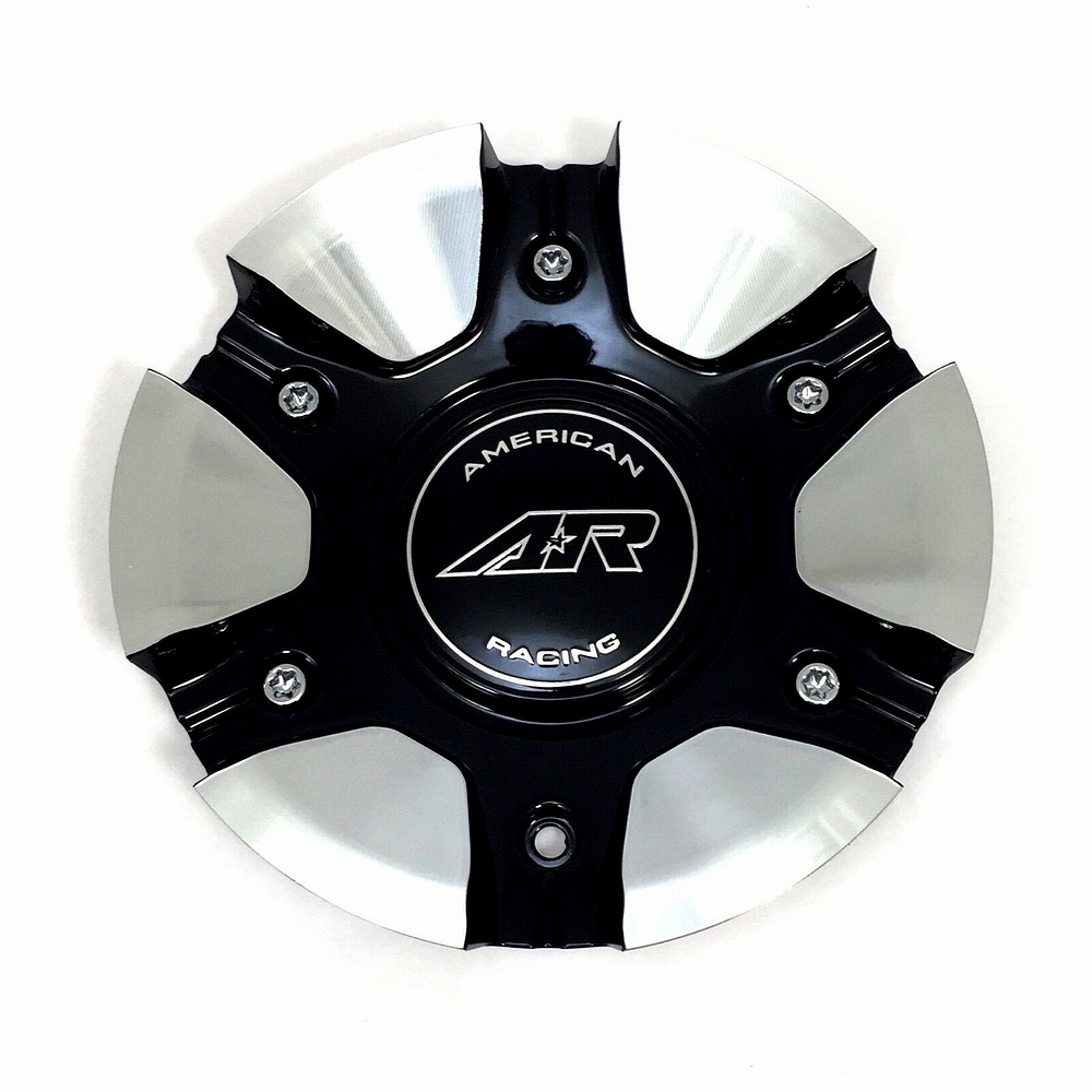 AR 894 GLOSS BLACK MACHINED METAL CAP | American Racing