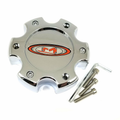 MOTO CAP CHROME 6X135 - RED OVAL LOGO | Moto Metal