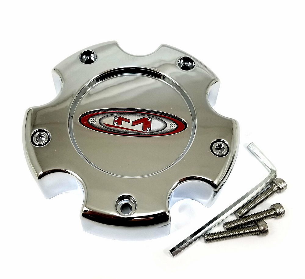 MO955/956 CAP CHR 5X5.5 - RED OVAL LOGO | Moto Metal