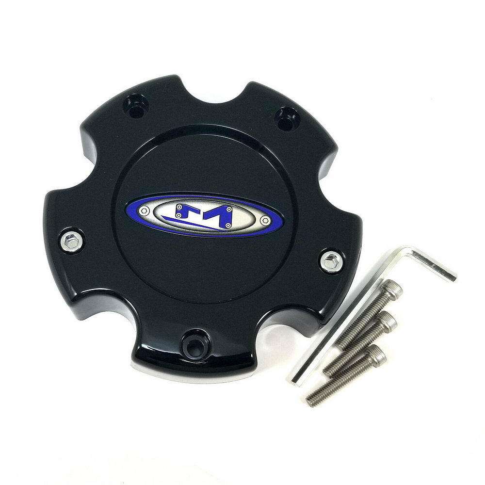 Moto Metal MO951 CAP BLK 5X5.5 +18 - BLUE OVAL LOGO