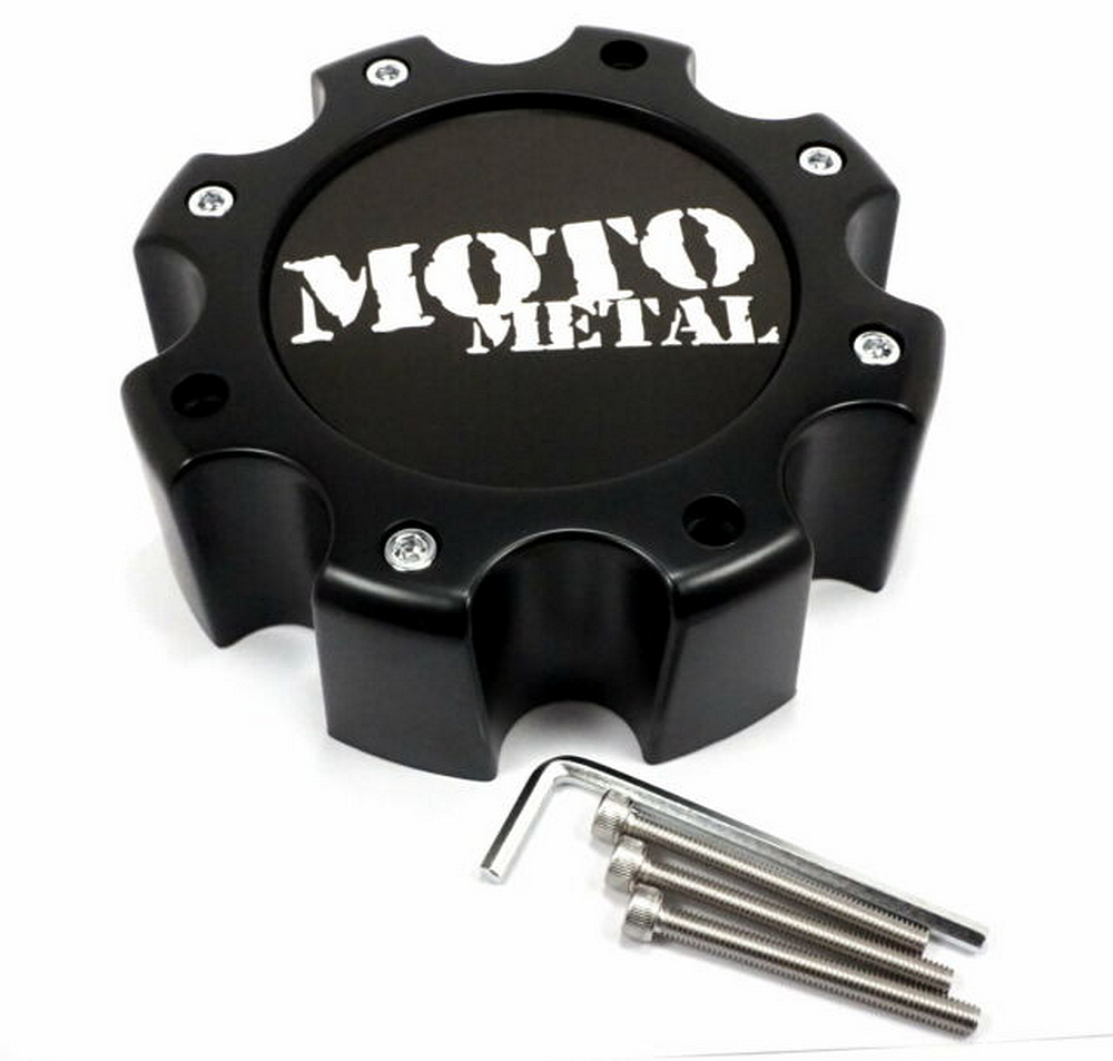 MO959/961 CAP SATIN BLK 8 LUG - NEW LOGO | Moto Metal