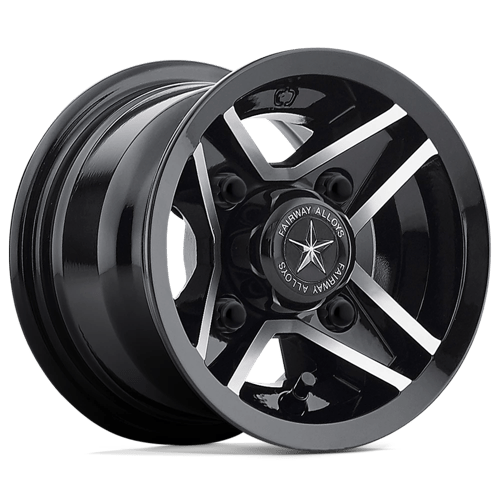 DIVOT UTV 8X7 MACH GLOSS BLACK 00MM | Fairway Alloys