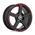 MR116 16X7 5X4.25/4.5 M-BLK/RED +40MM | Motegi