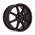 MR142 17X7 4X100/4.25 S-BLK RED 40MM | Motegi