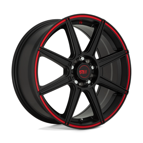 MR142 17X7 5X112/4.5 S-BLK RED 40MM | Motegi