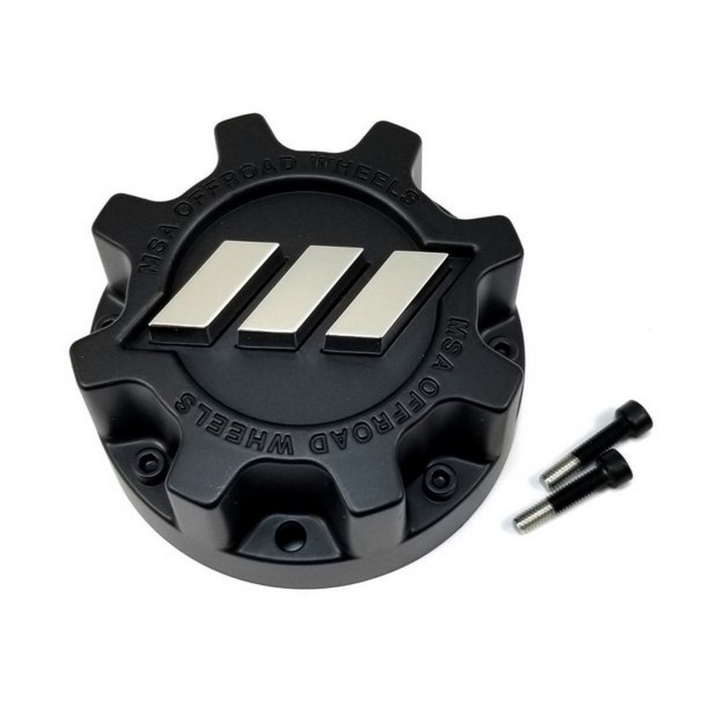 MSA BAR LOGO CAP SATIN BLACK | MSA Offroad Wheels