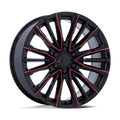 PR223 22X9 6X5.5 78 +28 G-BLK MILL-RED | Performance Replicas