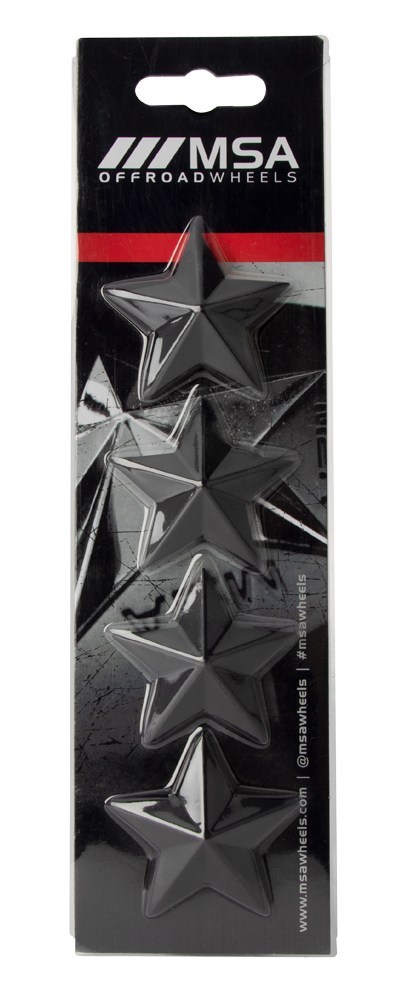MSA STAR LOGO - BLACK (4PK) - MSA WHEELS | MSA Offroad Wheels
