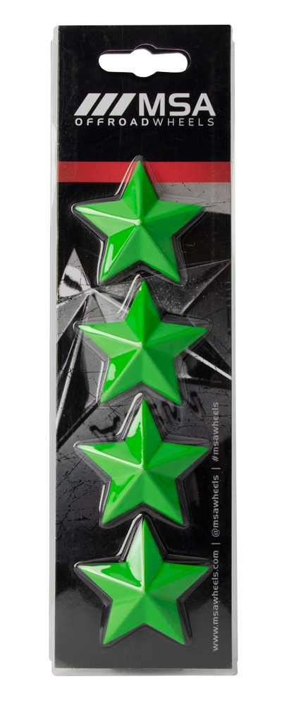 MSA STAR LOGO - GREEN (4PK) - MSA WHEELS | MSA Offroad Wheels
