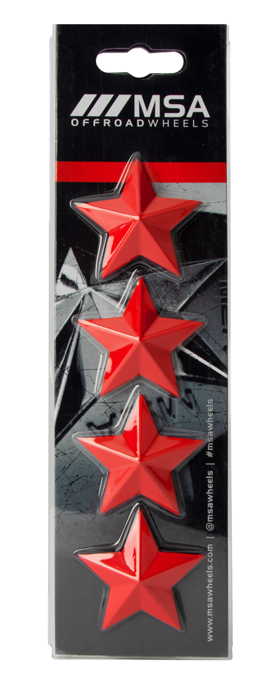 MSA STAR LOGO - RED (4PK) - MSA WHEELS | MSA Offroad Wheels