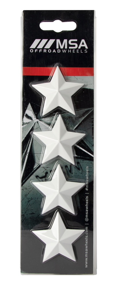 MSA STAR LOGO - WHITE (4PK) - MSA WHEELS | MSA Offroad Wheels