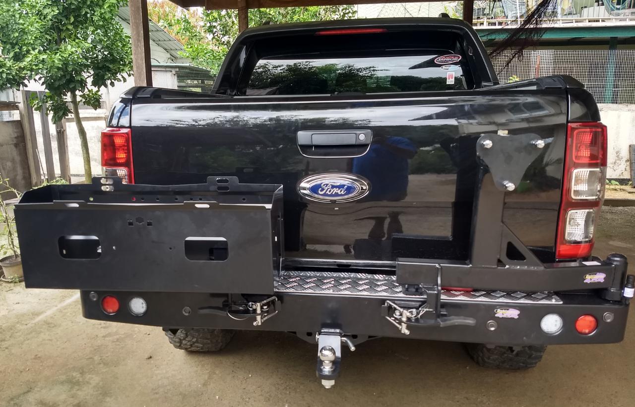 Dobinsons Rear Bar Ford Ranger Pxii 2015+ With Single Wheel Carrier & Dual Jerry Can Holder (BW80-4138)
