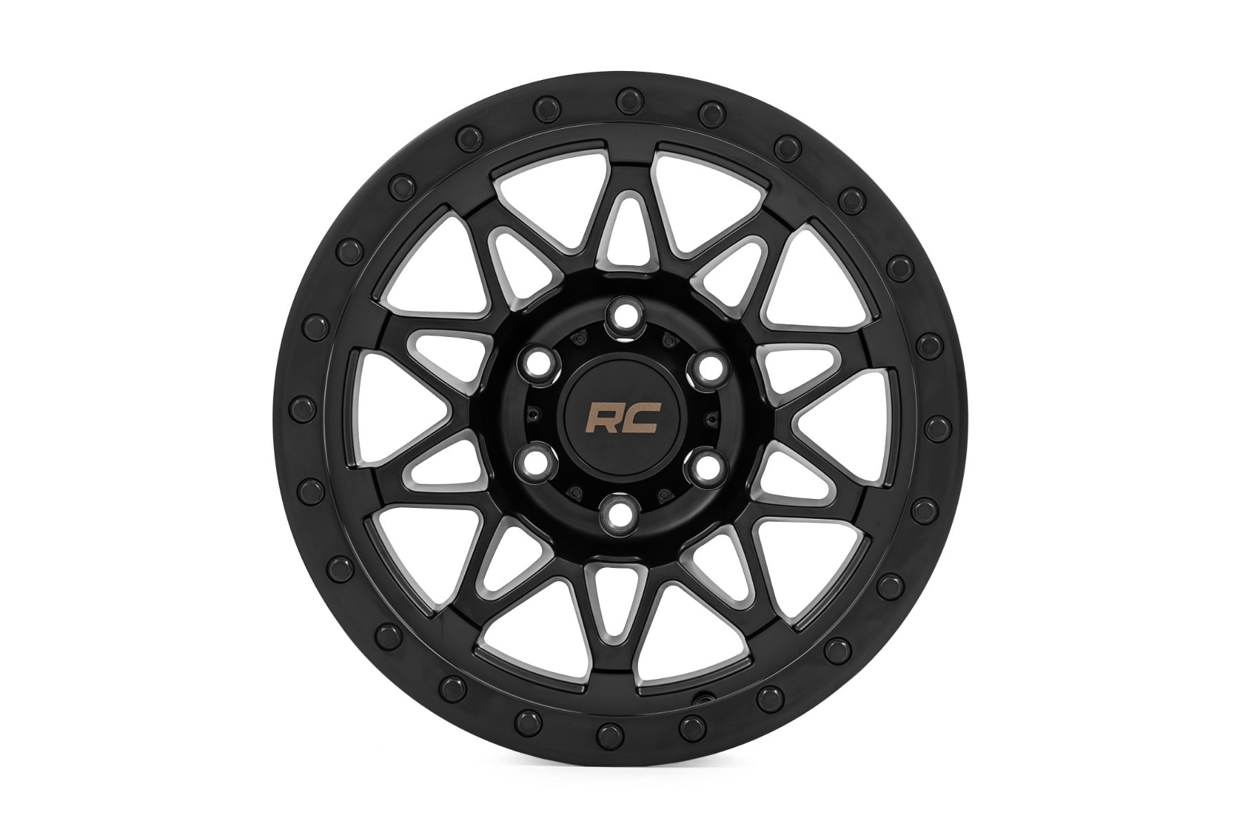 Rough Country 78 Series Wheel | Simulated Beadlock | Black | 18x9 | 5x5 | 0mm
