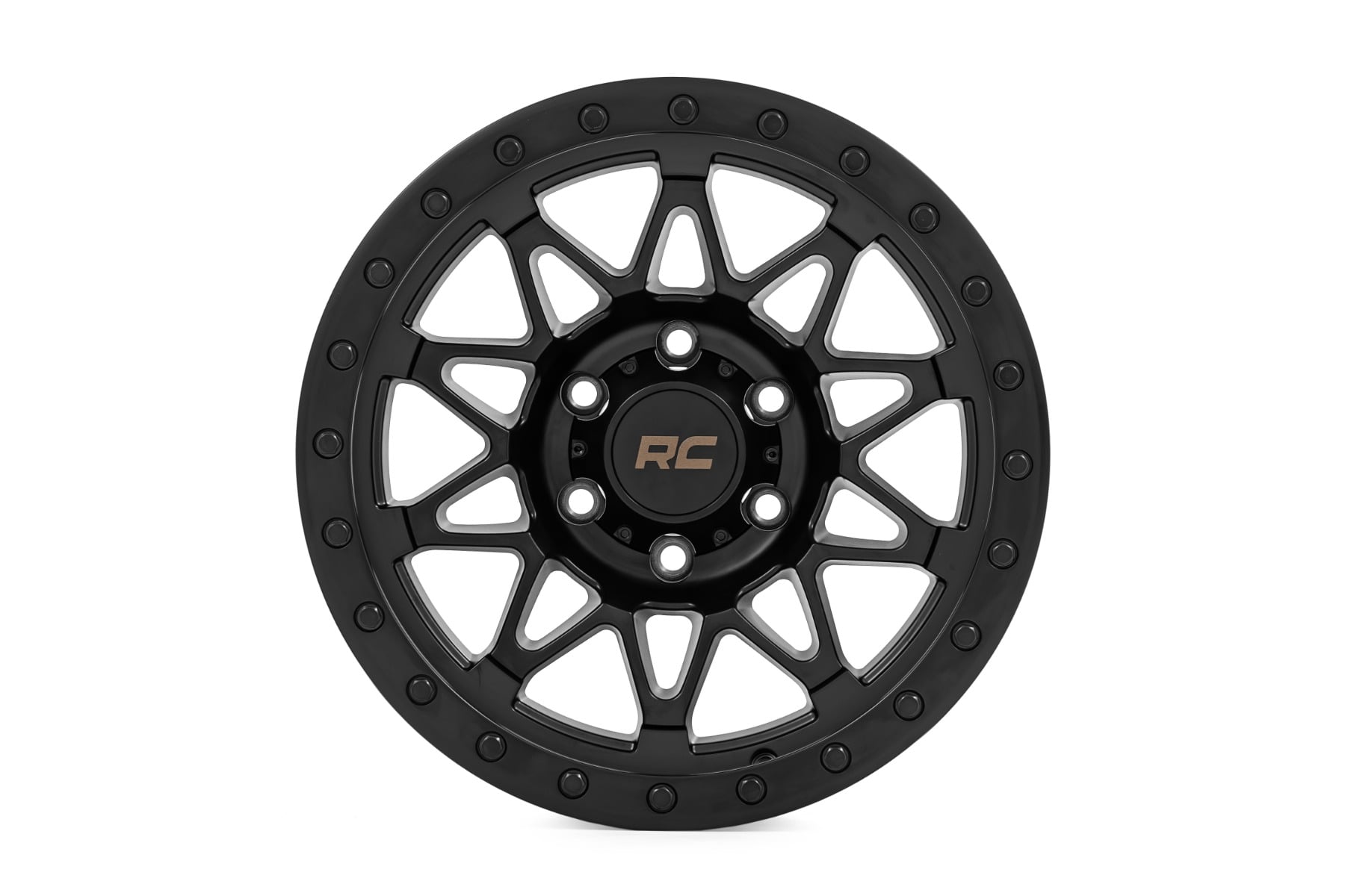 Rough Country 78 Series Wheel | Simulated Beadlock | Black | 17x8.5 | 5x4.5 | +0mm