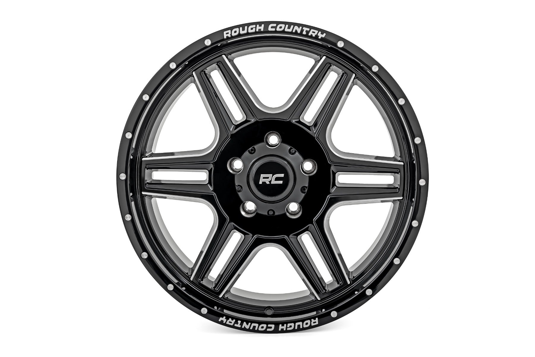 Rough Country 92 Series Wheel | Machined One-Piece | Gloss Black | 18x9 | 6x5.5 | +0mm
