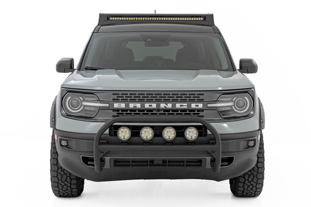 Nudge Bar | w/ Tow Hooks | 4 Inch Round Led (x4) | Ford Bronco Sport (21-24)