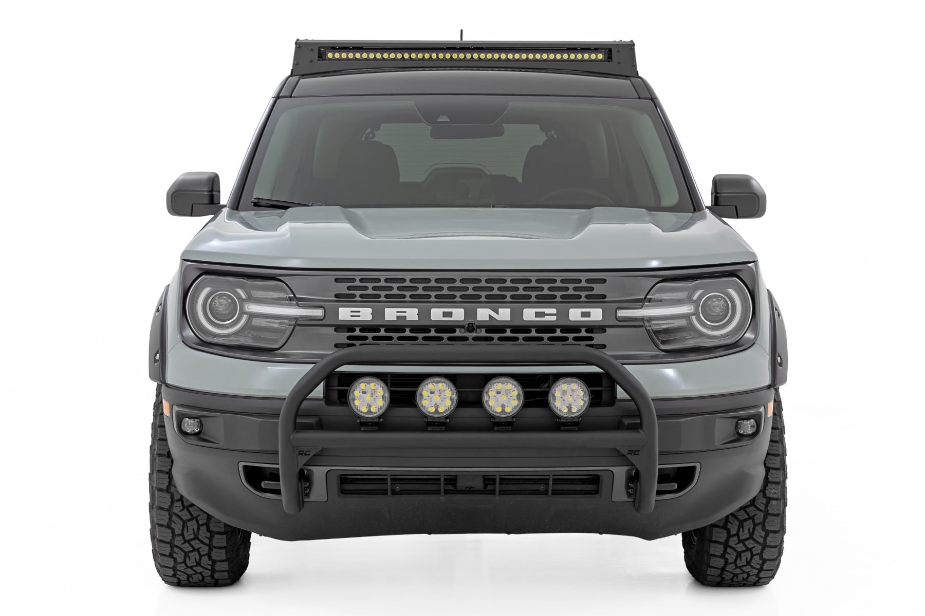 Nudge Bar | w/ Tow Hooks | 20 Inch BLK DRL Single Row LED | Ford Bronco Sport (21-24)