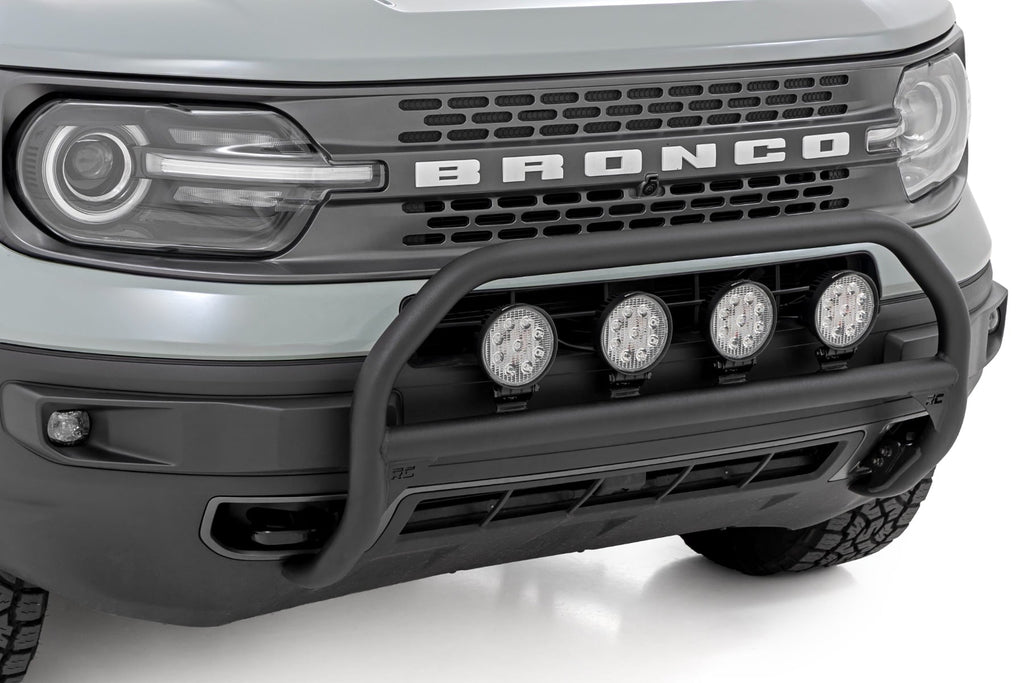 Nudge Bar | w/ Tow Hooks | 20 Inch BLK DRL Single Row LED | Ford Bronco Sport (21-24)