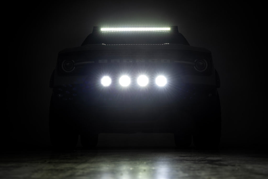 Nudge Bar | w/ Tow Hooks | 4 Inch Round Led (x4) | Ford Bronco Sport (21-24)