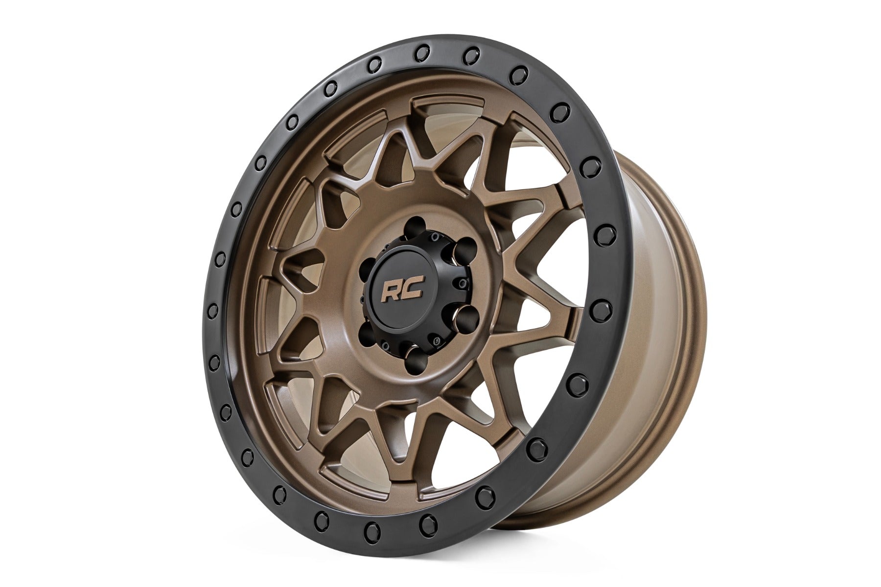 Rough Country 78 Series Wheel | Simulated Beadlock | Bronze/Black | 18x9 | 8x170 | -12mm