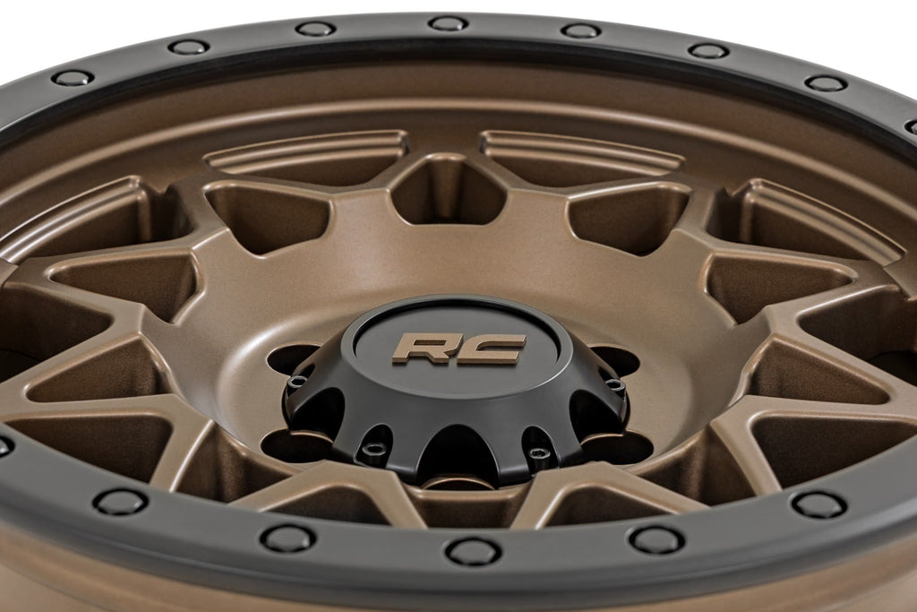 Rough Country 78 Series Wheel | Simulated Beadlock | Bronze/Black | 18x9 | 5x5 | -12mm