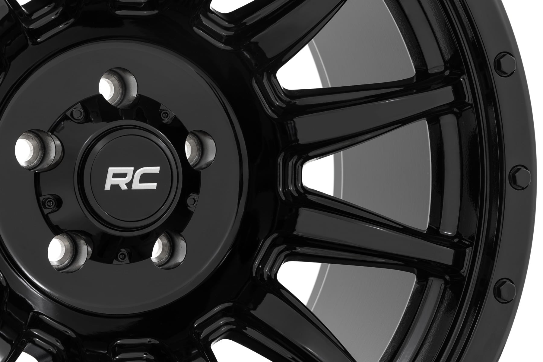Rough Country 90 Series Wheel | One-Piece | Gloss Black | 20x9 | 6x5.5 | -12mm