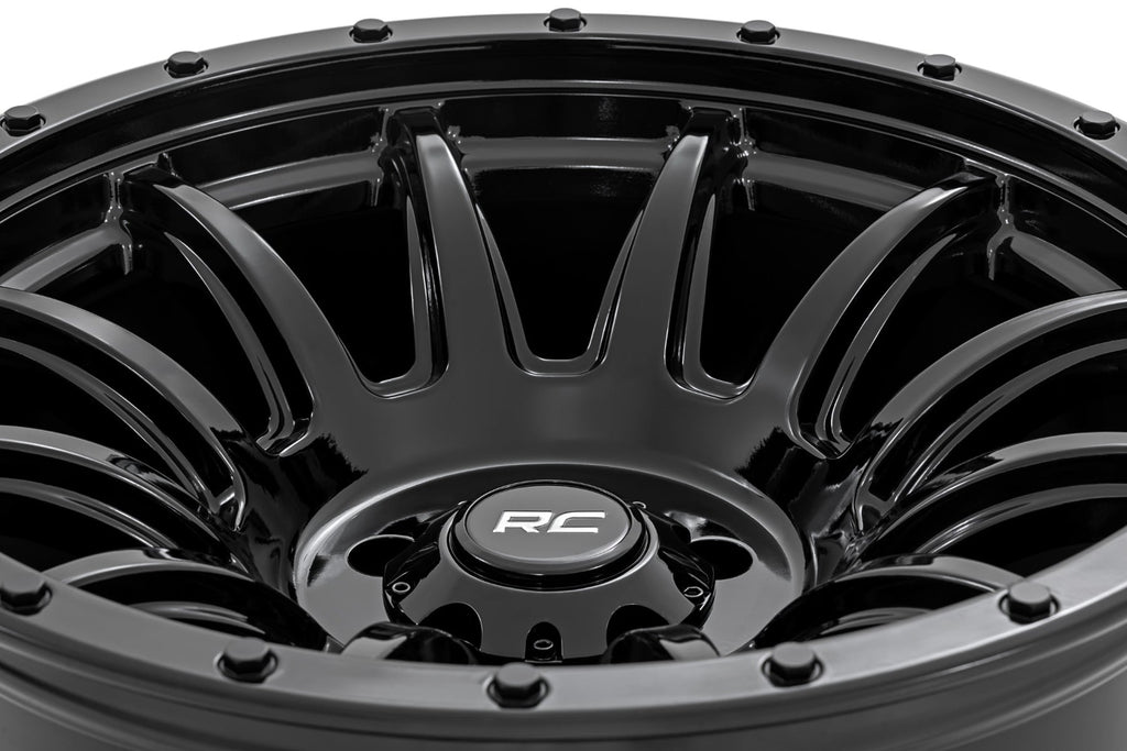 Rough Country 90 Series Wheel | One-Piece | Gloss Black | 20x9 | 6x5.5 | -12mm