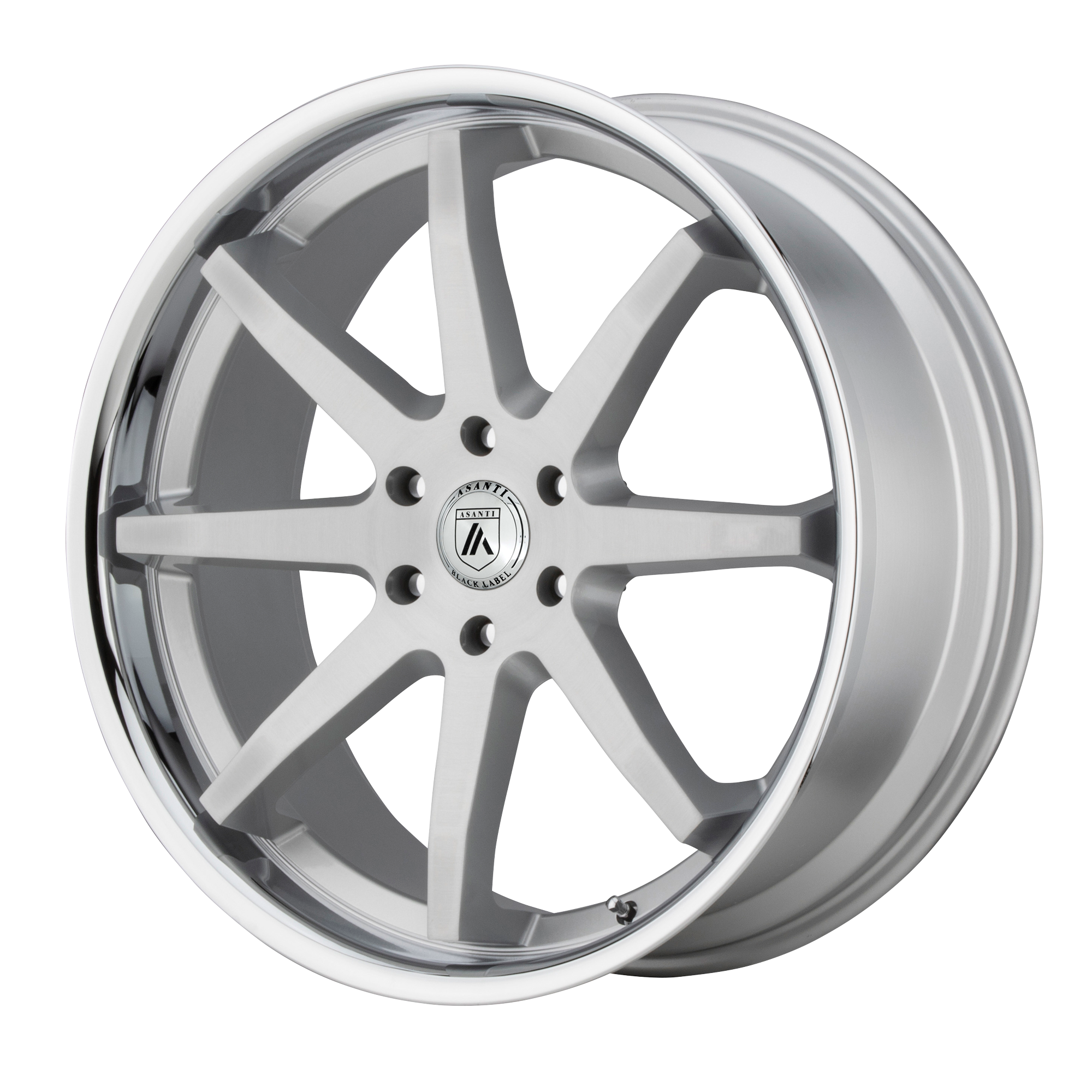 Asanti Black ABL32 22X9.5 6X5.5 BRUSH SLV CHR LP 30MM