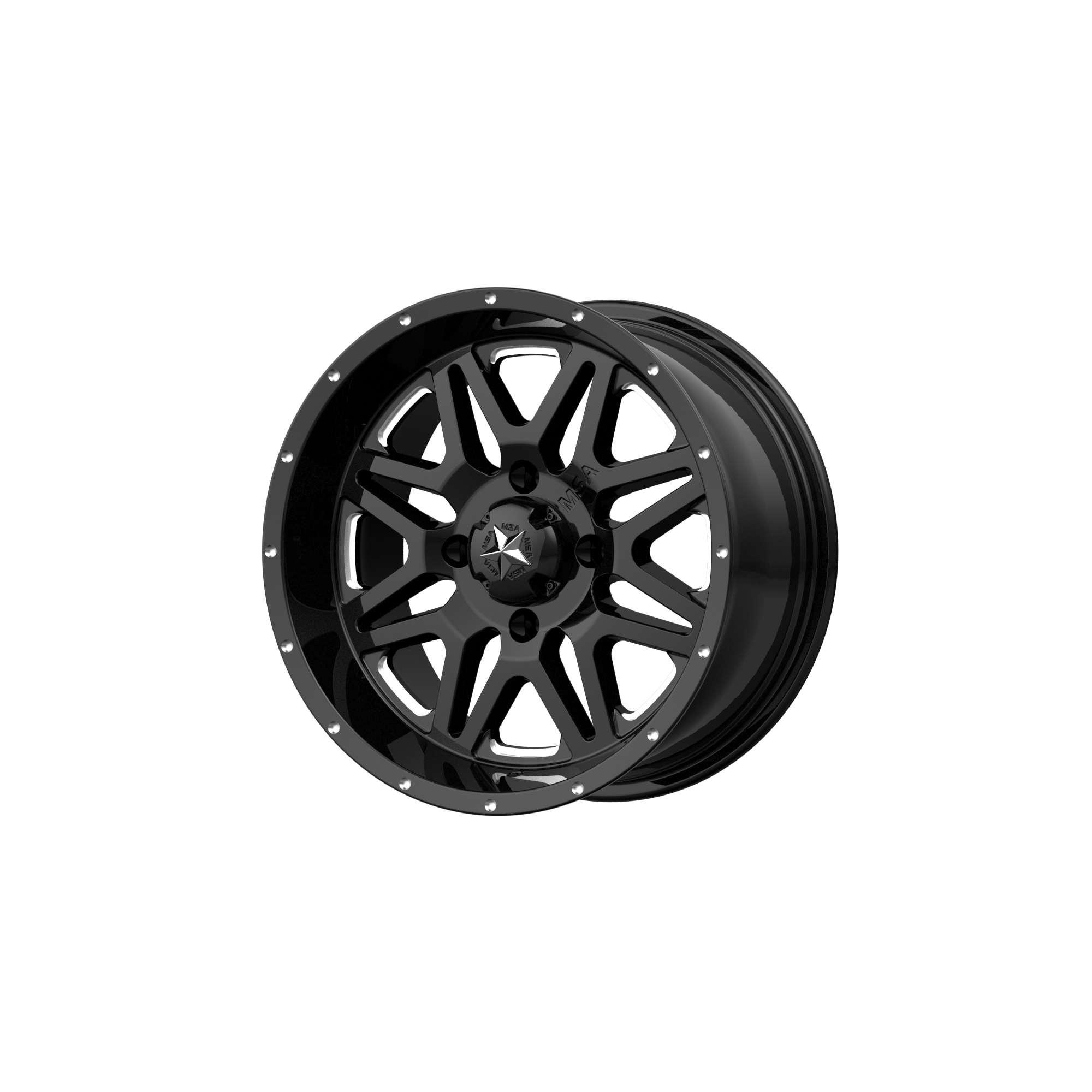 VIBE UTV 14X7 4X137 MILLED G-BLACK 00MM | MSA Offroad Wheels