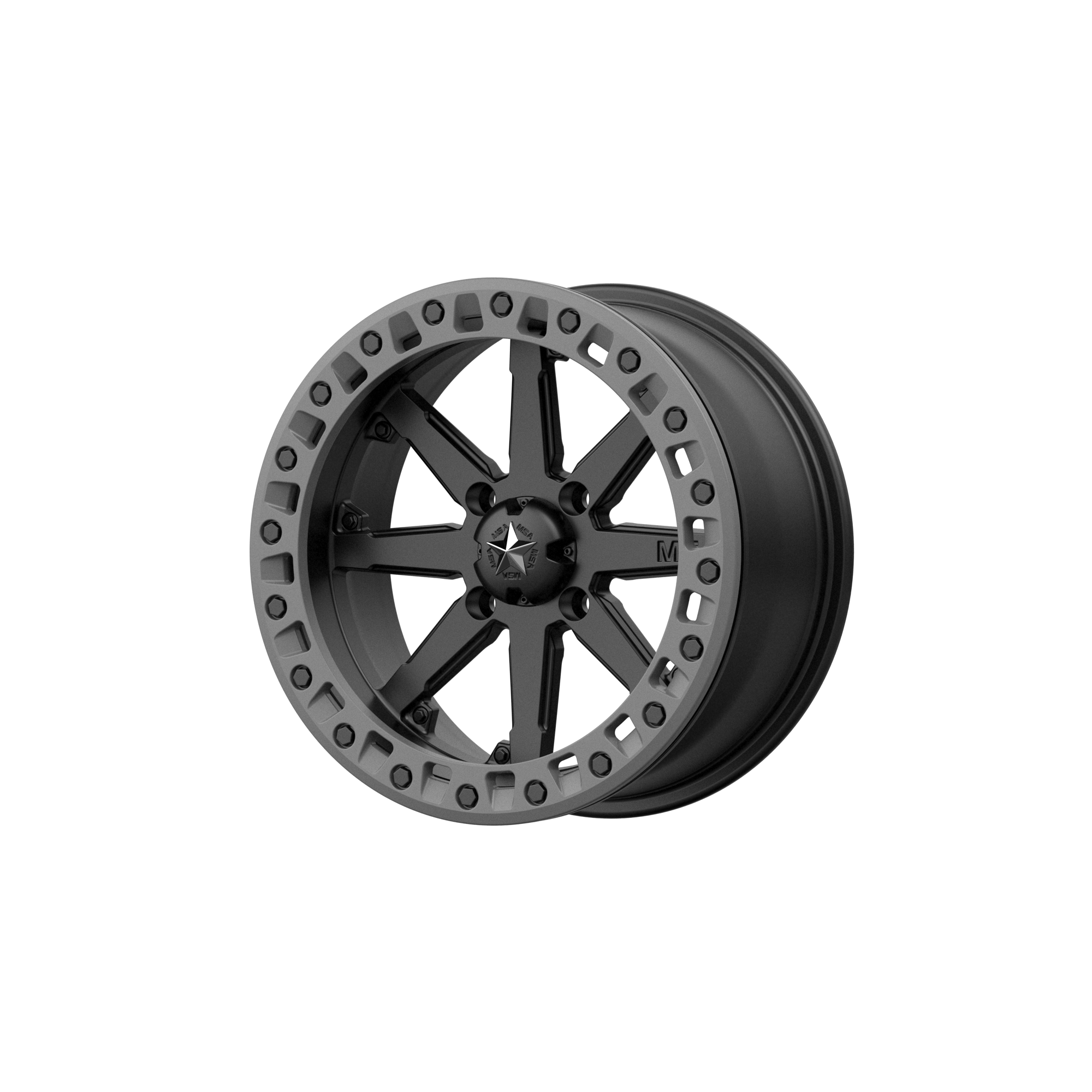LOK2 UTV BL 18X7 4X137 S-BLK GRY-RG +0 | MSA Offroad Wheels