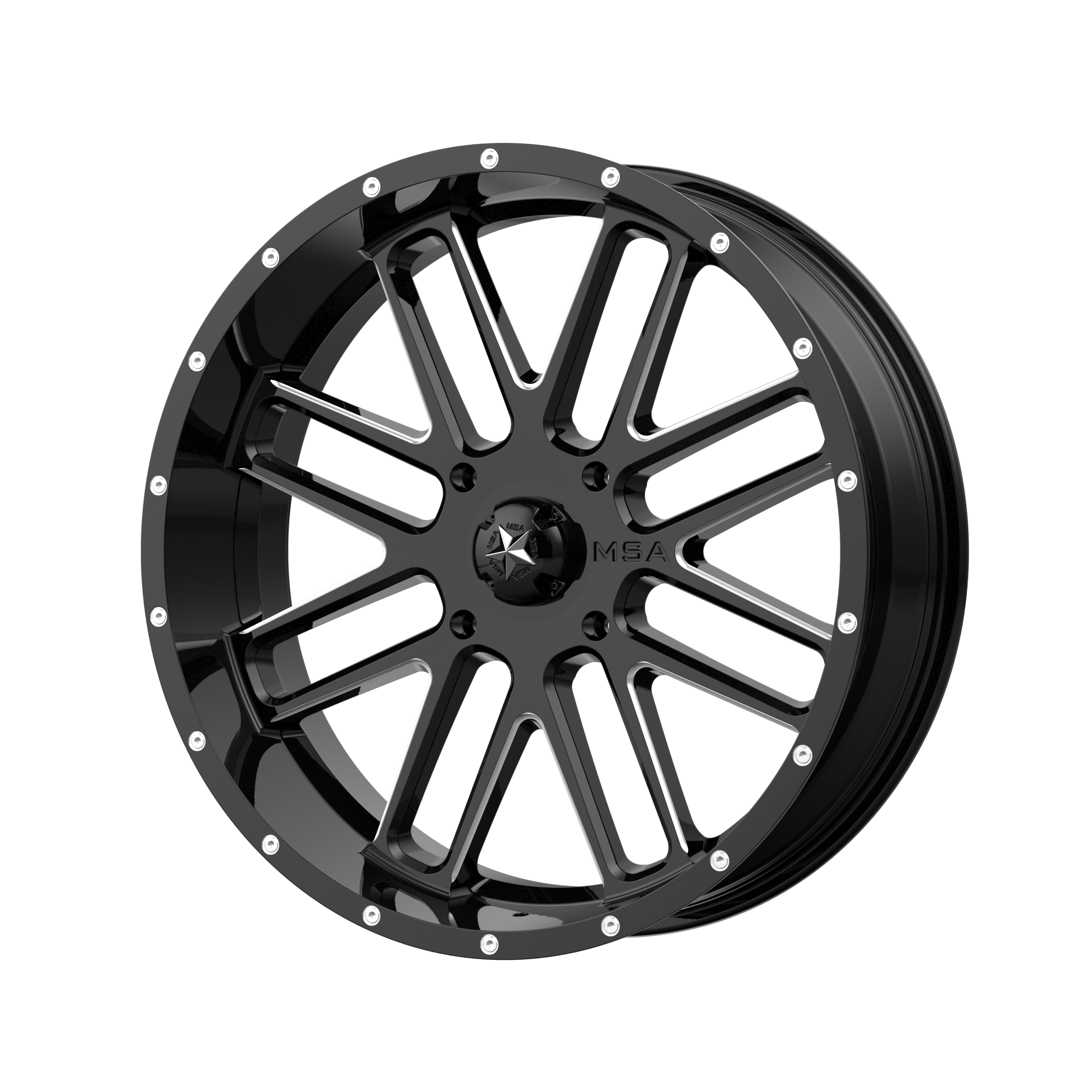 BANDIT UTV 18X7 4X137 G-BLK MILL 00MM | MSA Offroad Wheels