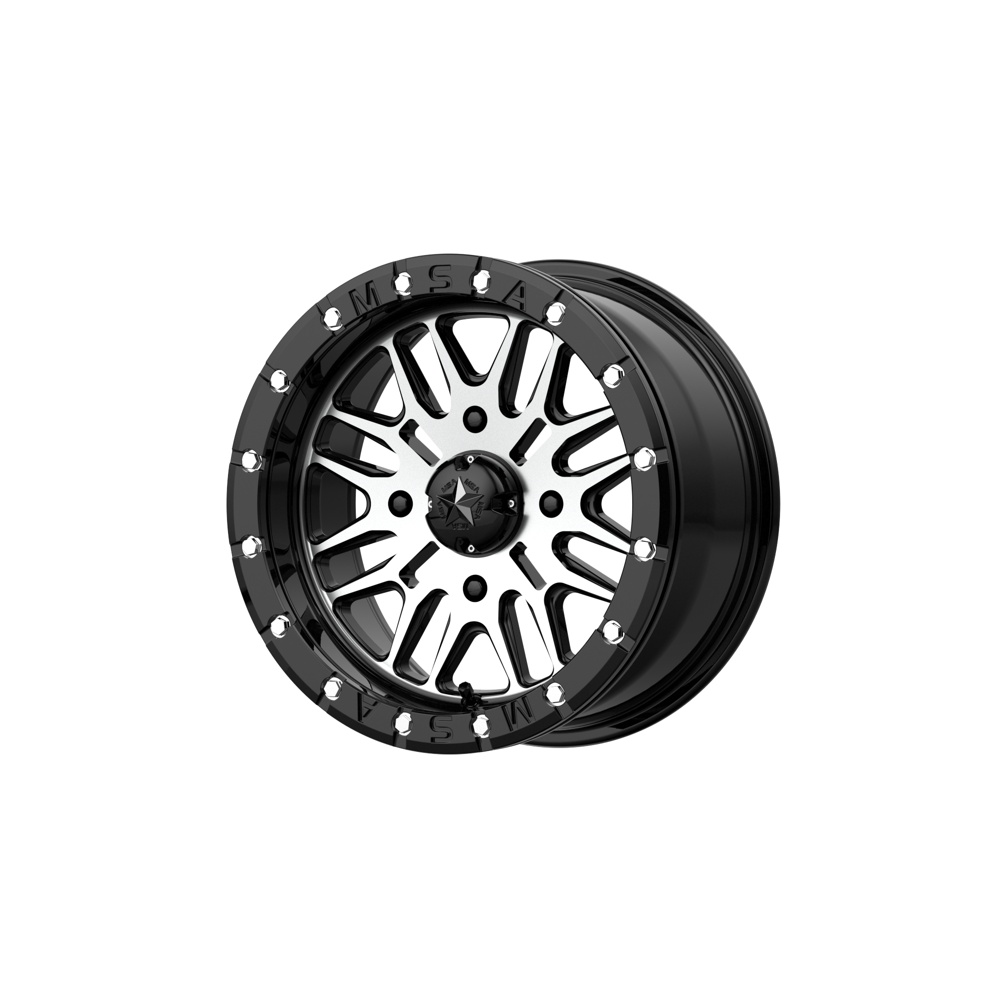 BRUTE UTV BL 18X7 4X137 G-BLK MACH 10MM | MSA Offroad Wheels