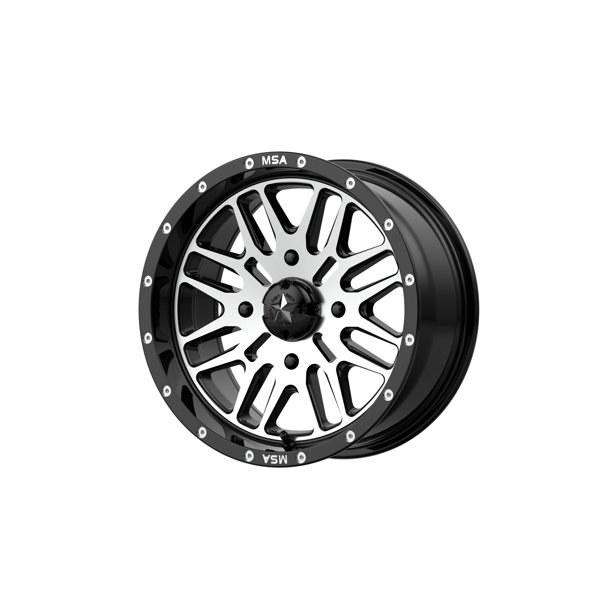 BRUTE UTV 14X7 4X110 G-BLK MACH 10MM | MSA Offroad Wheels